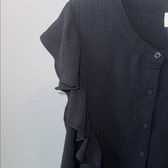 a new day Black Ruffle Sleeve Blouse - Picture 3 of 6